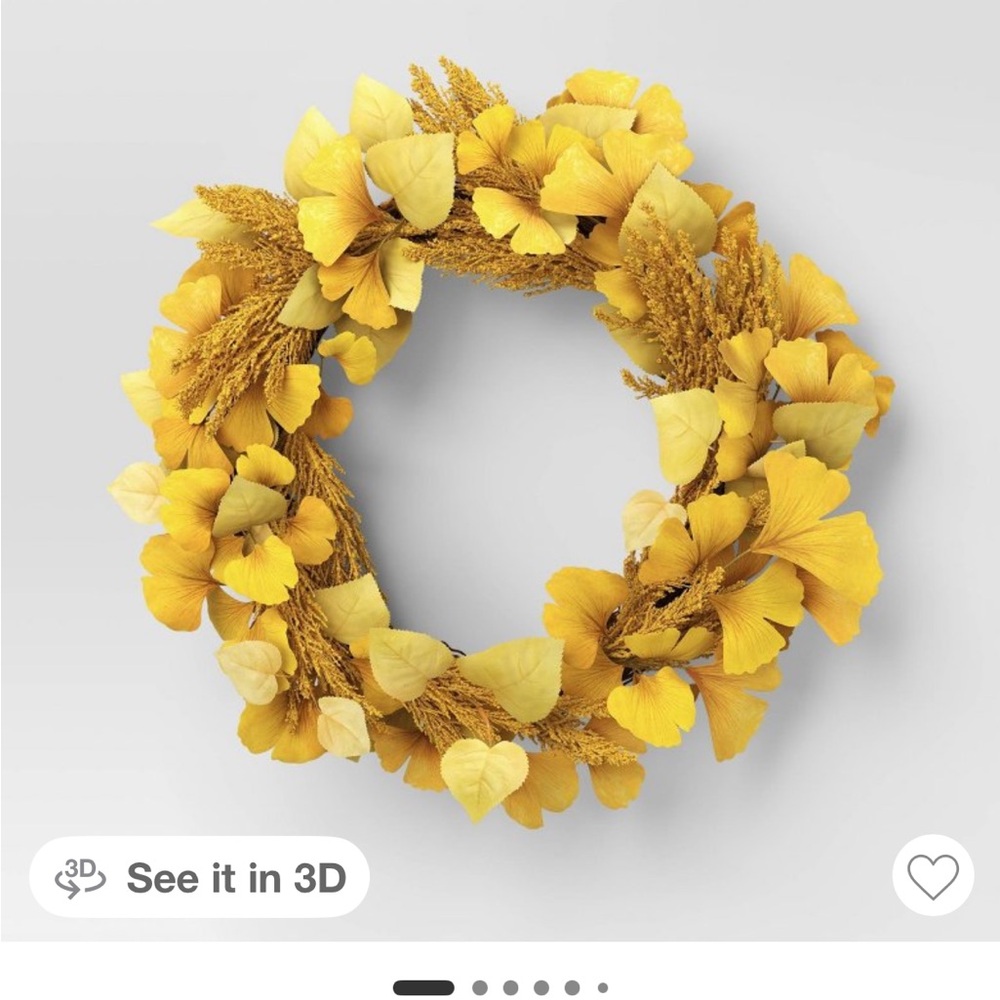 Threshold 22” GoldenRod Mix Fall Yellow Holiday Wreath - Picture 2 of 8